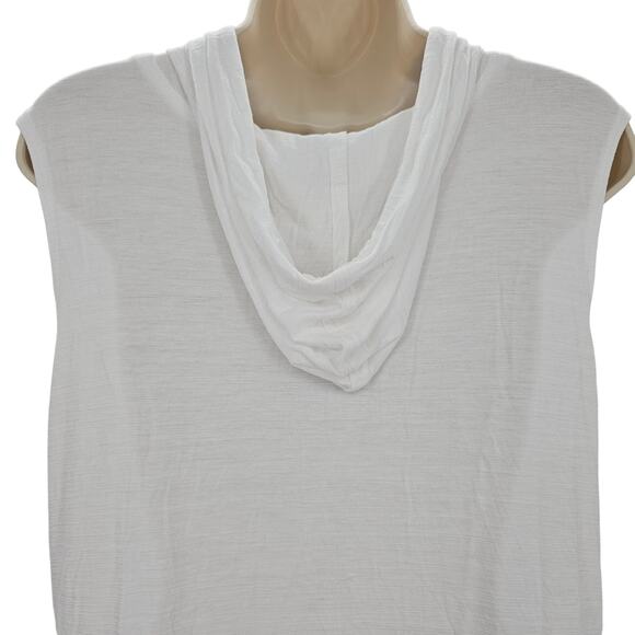 J Valdi Woman size M Kira Slub Sleeveless Full Zip Dress Swim Cover Up White NEW - Picture 5 of 8